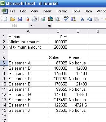 How to write a if statement in excel